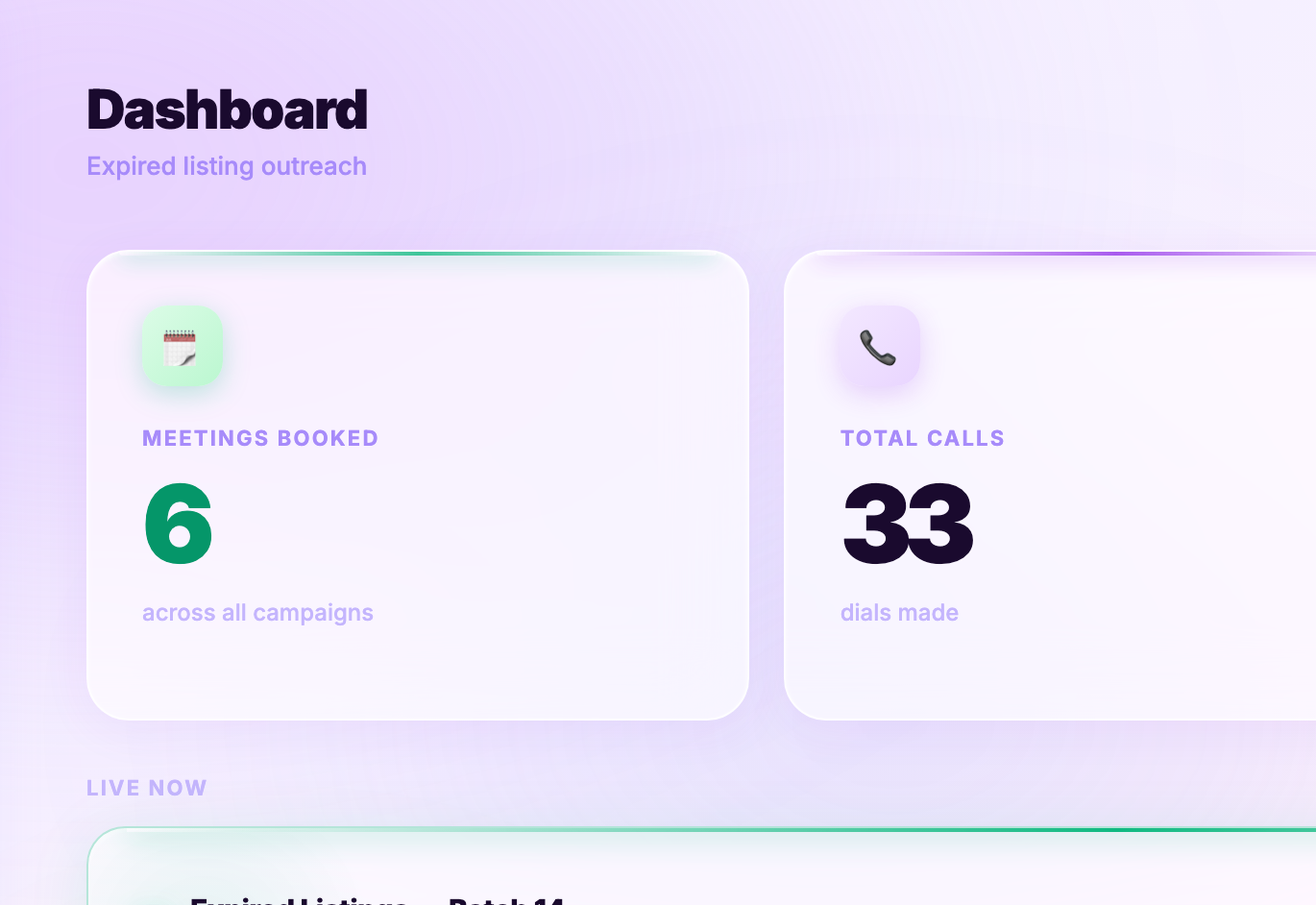 Apex AI outbound calling dashboard